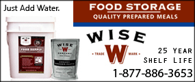 Quality Prepared Meals: 25 year shelf life, just add water!